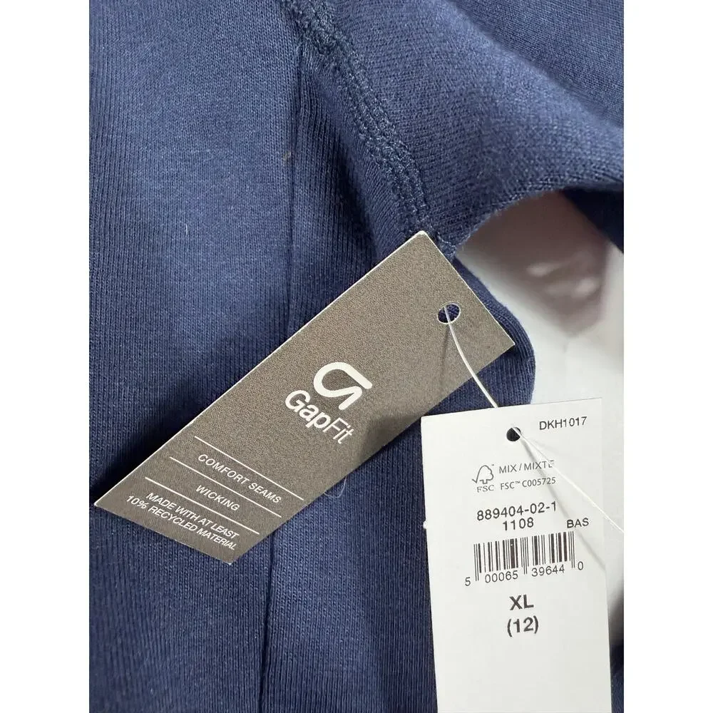 NEW Gap GapFit Bpys Tech High Neck Full Zip Hoodie Navy XL 12-13